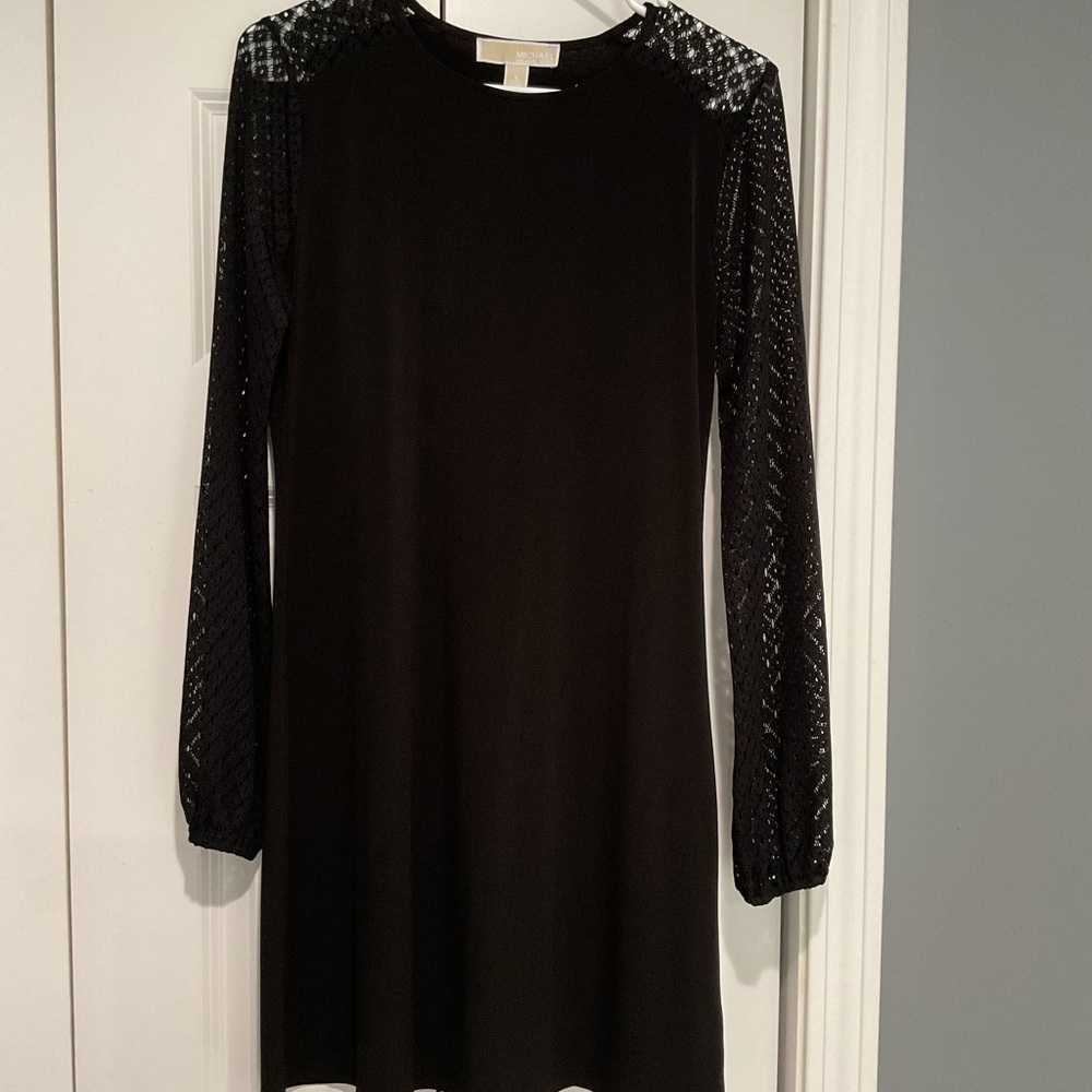 Michael Kors Little Black Dress with Lace Details
